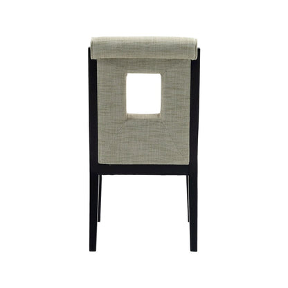 Gwendolyn Green Linen Textured Fabric Dining Side Chair, Set of 2