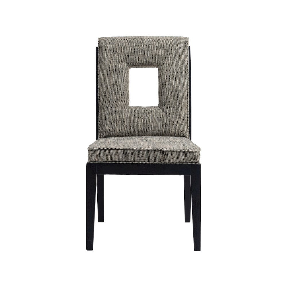 Gwendolyn Grey Linen Textured Fabric Dining Side Chair, Set of 2