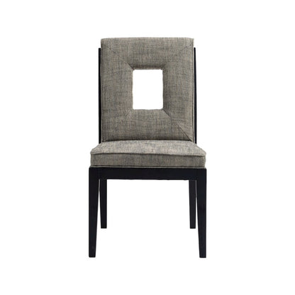 Gwendolyn Grey Linen Textured Fabric Dining Side Chair, Set of 2