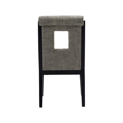Gwendolyn Grey Linen Textured Fabric Dining Side Chair, Set of 2