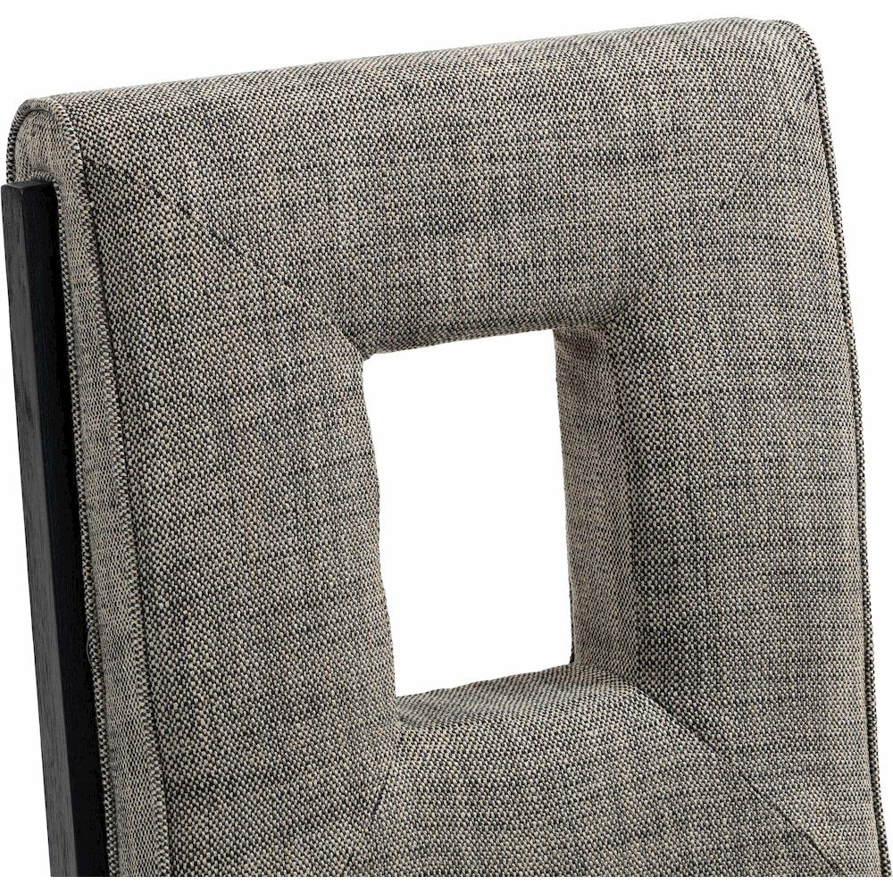 Gwendolyn Grey Linen Textured Fabric Dining Side Chair, Set of 2
