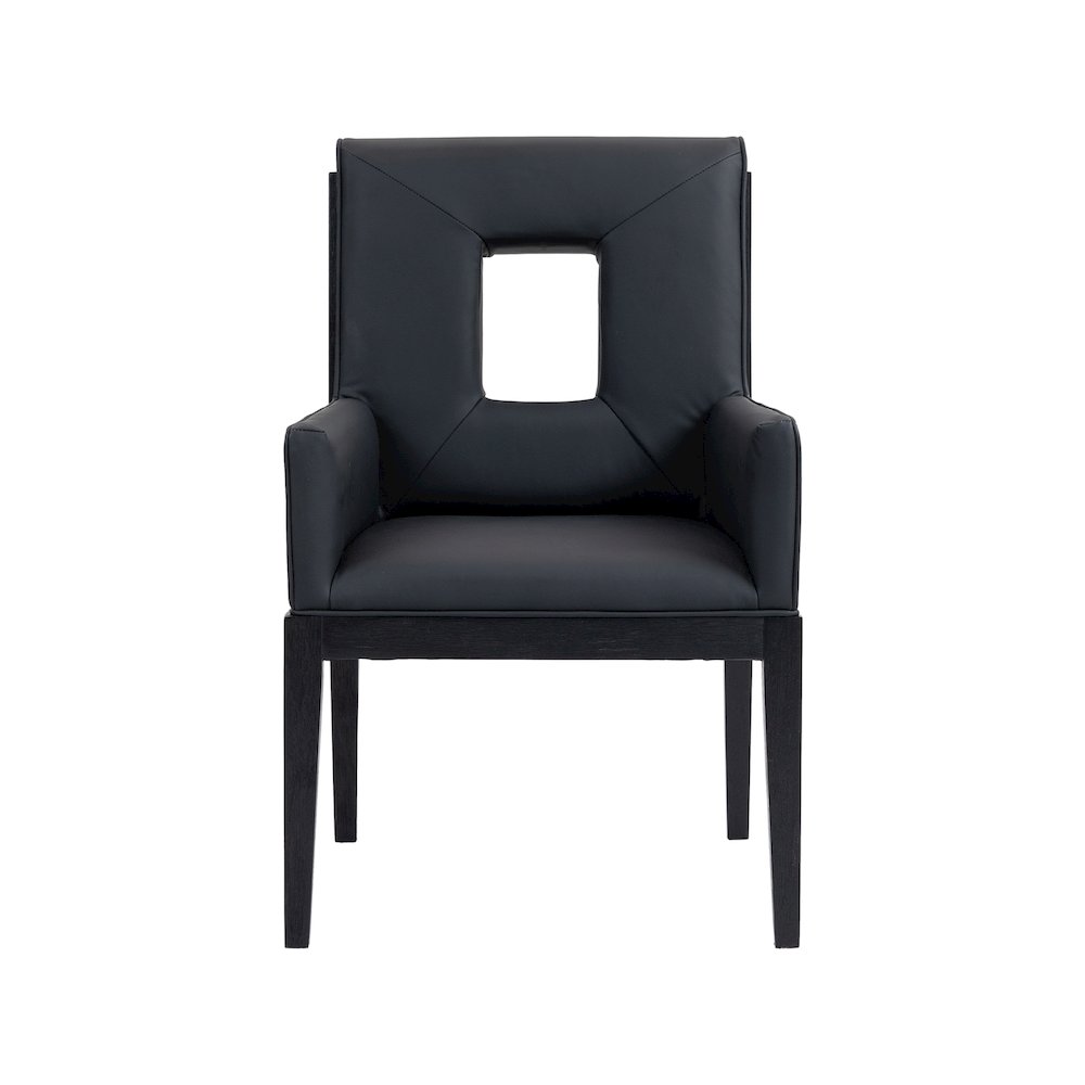 Gwendolyn Black Vegan Leather Dining Arm Chair