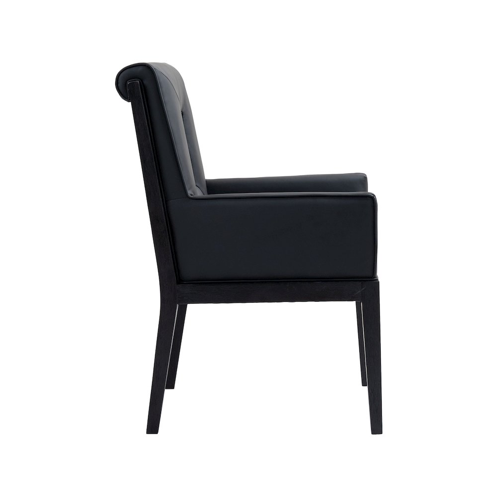 Gwendolyn Black Vegan Leather Dining Arm Chair