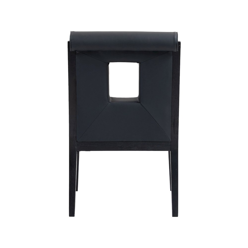 Gwendolyn Black Vegan Leather Dining Arm Chair