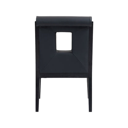 Gwendolyn Black Vegan Leather Dining Arm Chair