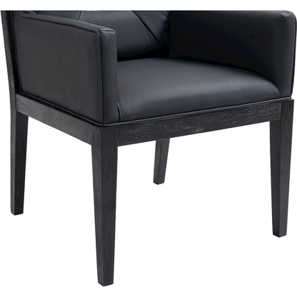 Gwendolyn Black Vegan Leather Dining Arm Chair