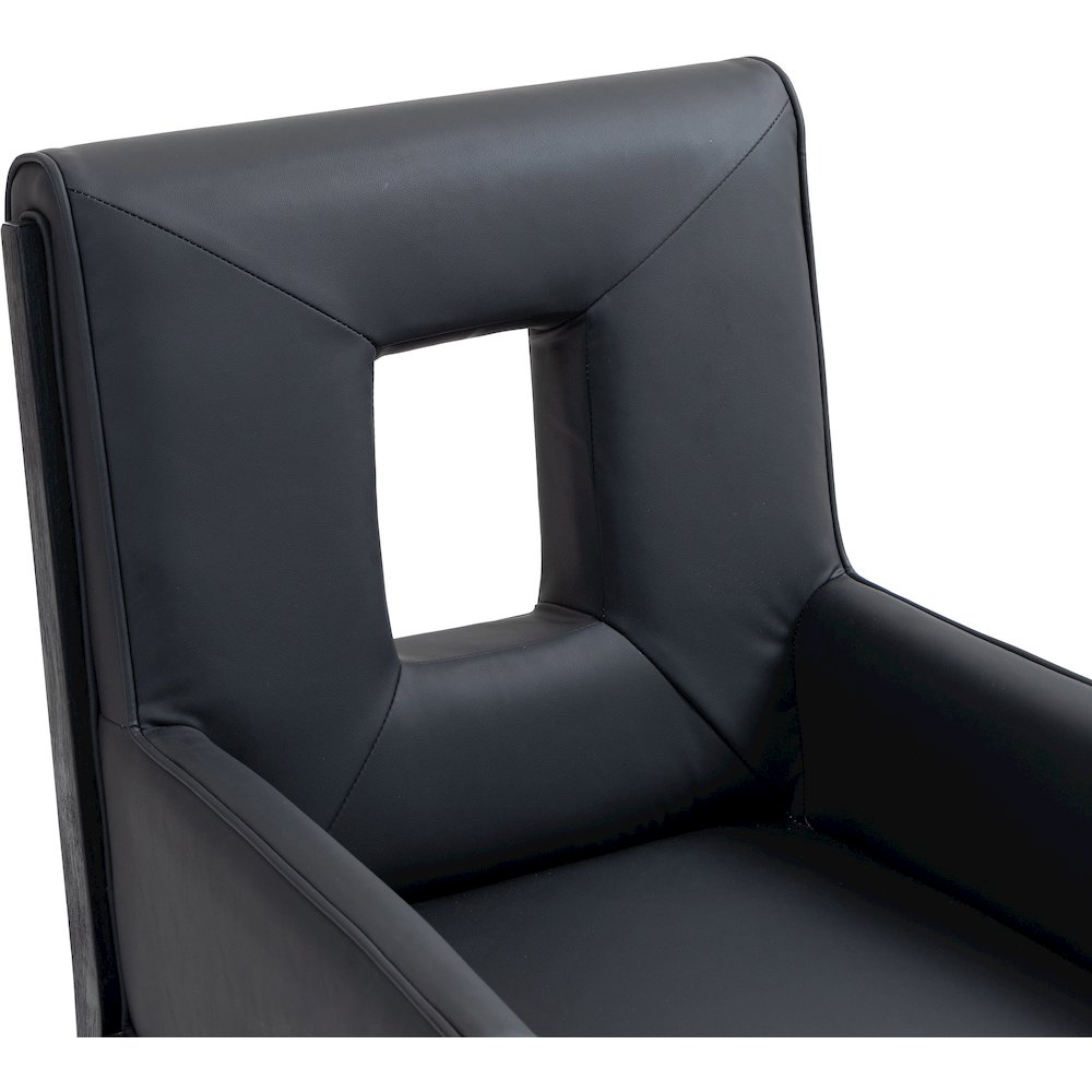 Gwendolyn Black Vegan Leather Dining Arm Chair
