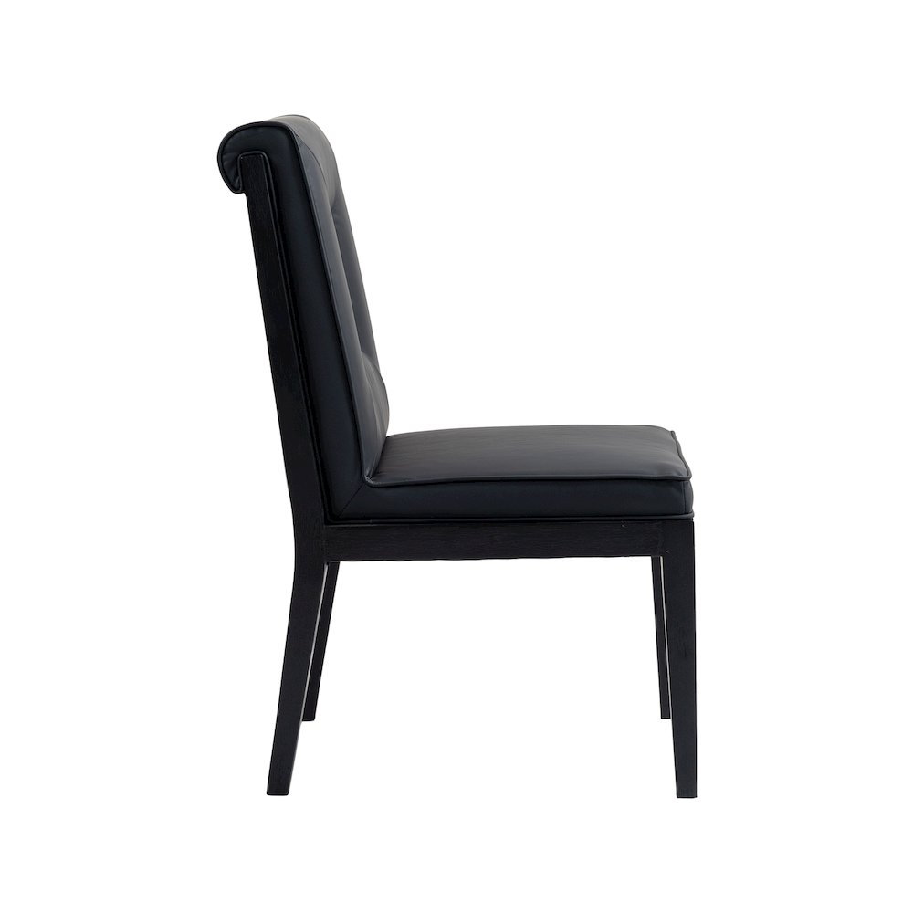 Gwendolyn Black Vegan Leather Dining Side Chair, Set of 2