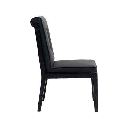 Gwendolyn Black Vegan Leather Dining Side Chair, Set of 2