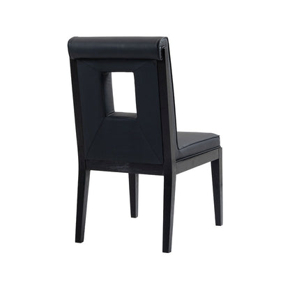 Gwendolyn Black Vegan Leather Dining Side Chair, Set of 2