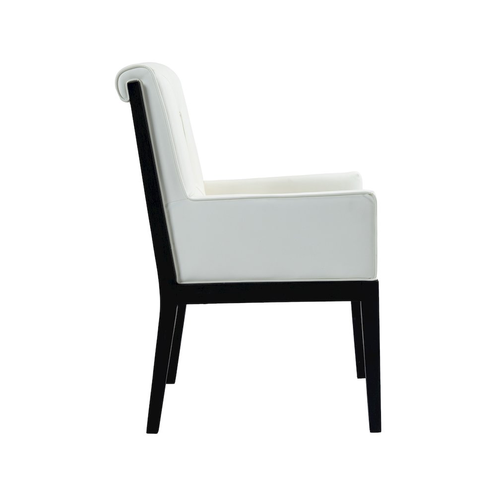 Gwendolyn Cream Vegan Leather Dining Arm Chair