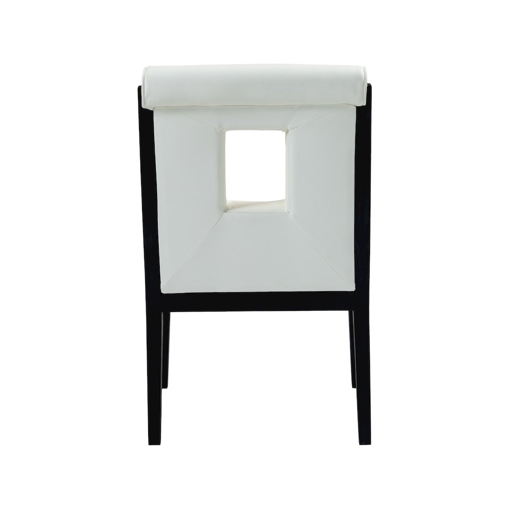 Gwendolyn Cream Vegan Leather Dining Arm Chair