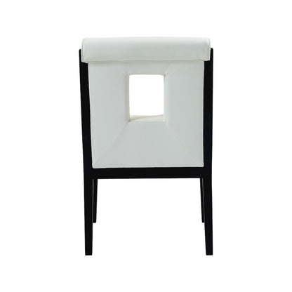 Gwendolyn Cream Vegan Leather Dining Arm Chair