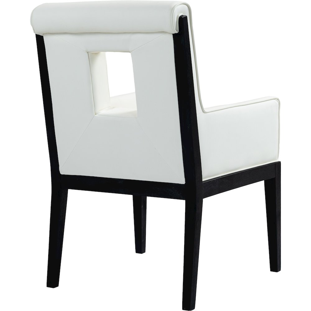 Gwendolyn Cream Vegan Leather Dining Arm Chair