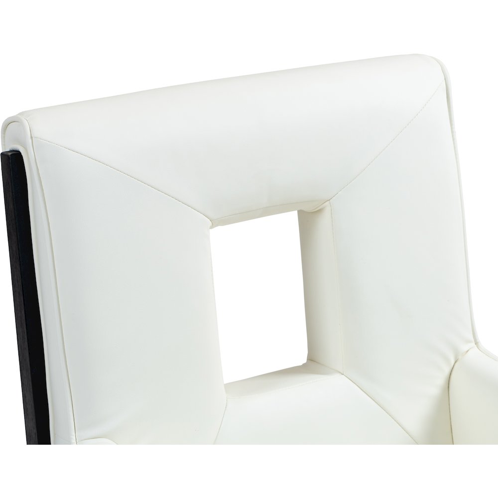 Gwendolyn Cream Vegan Leather Dining Arm Chair