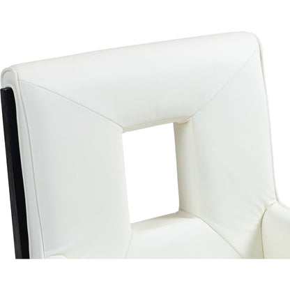 Gwendolyn Cream Vegan Leather Dining Arm Chair