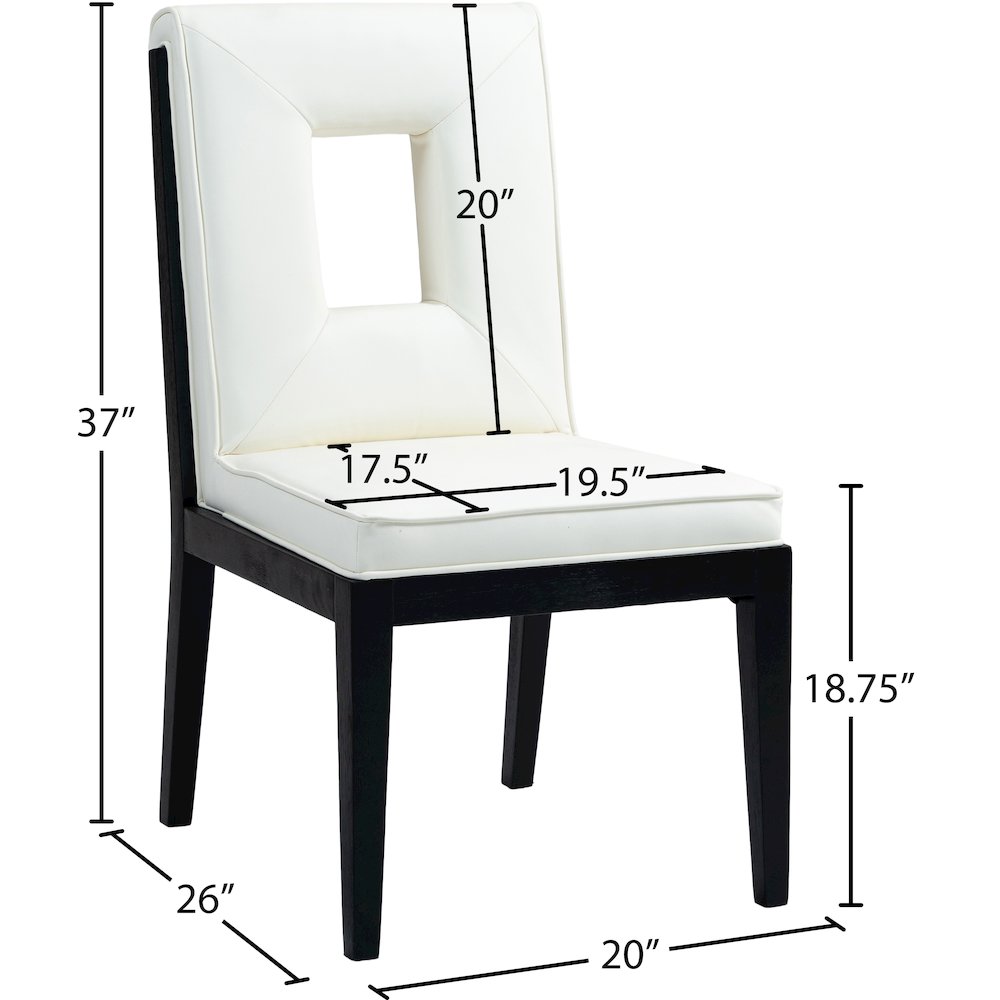 Gwendolyn Cream Vegan Leather Dining Side Chair, Set of 2