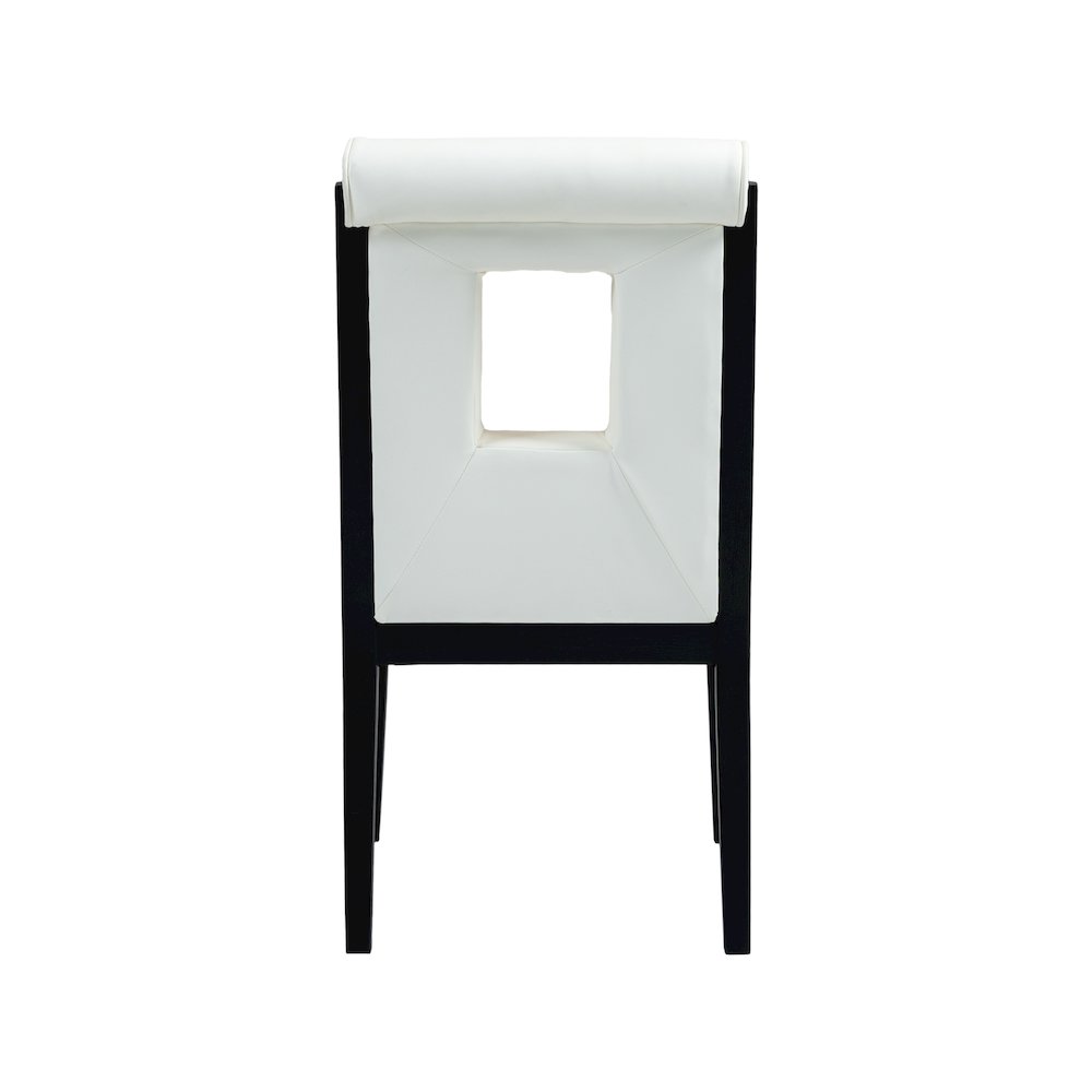 Gwendolyn Cream Vegan Leather Dining Side Chair, Set of 2