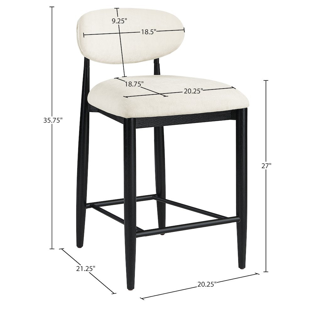 Riccio Beige Performance Fabric Upholstered Stool