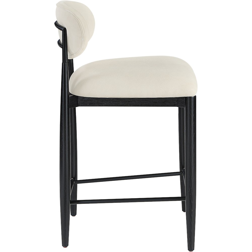Riccio Beige Performance Fabric Upholstered Stool