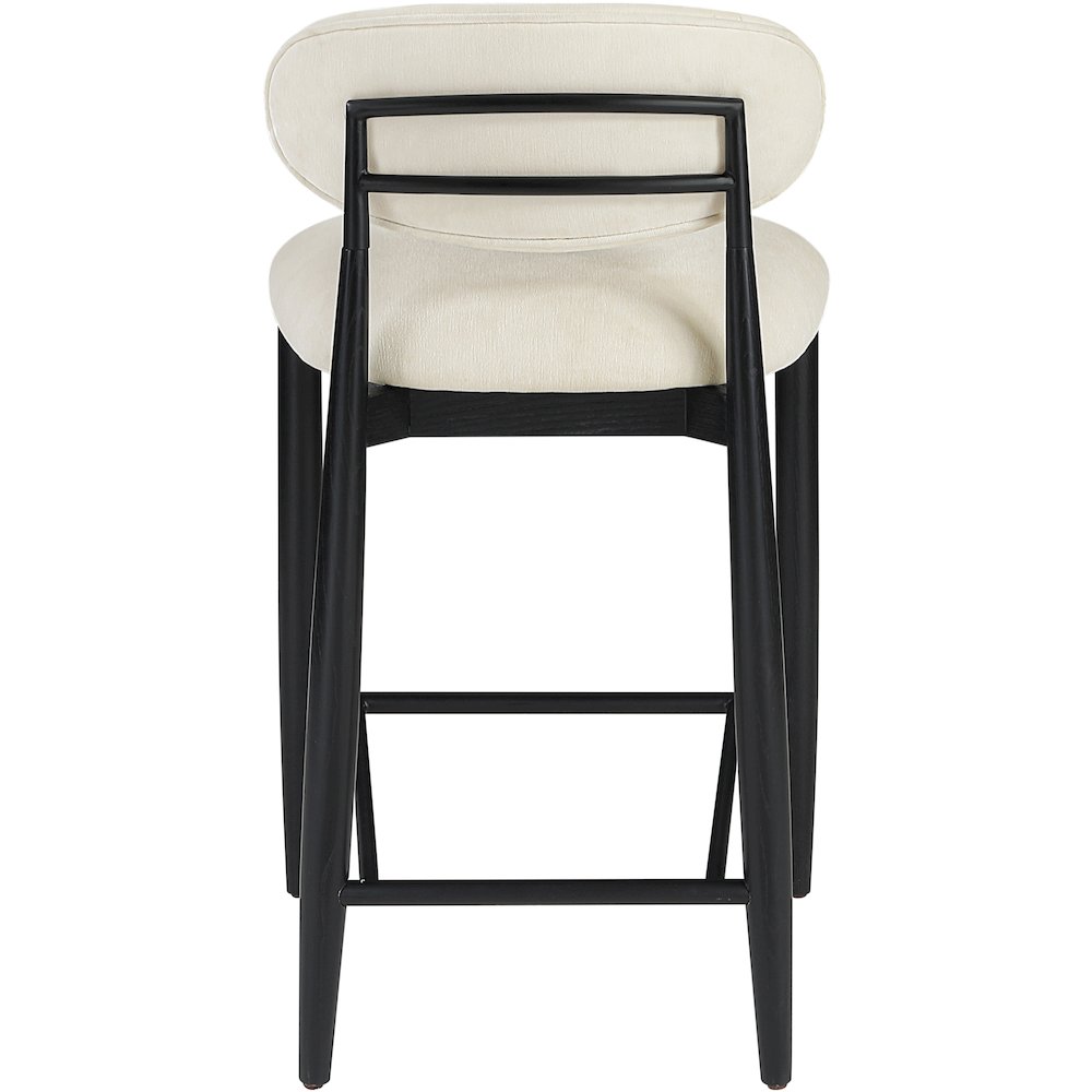 Riccio Beige Performance Fabric Upholstered Stool