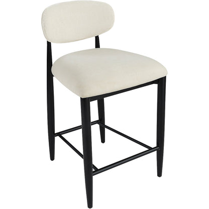 Riccio Beige Performance Fabric Upholstered Stool