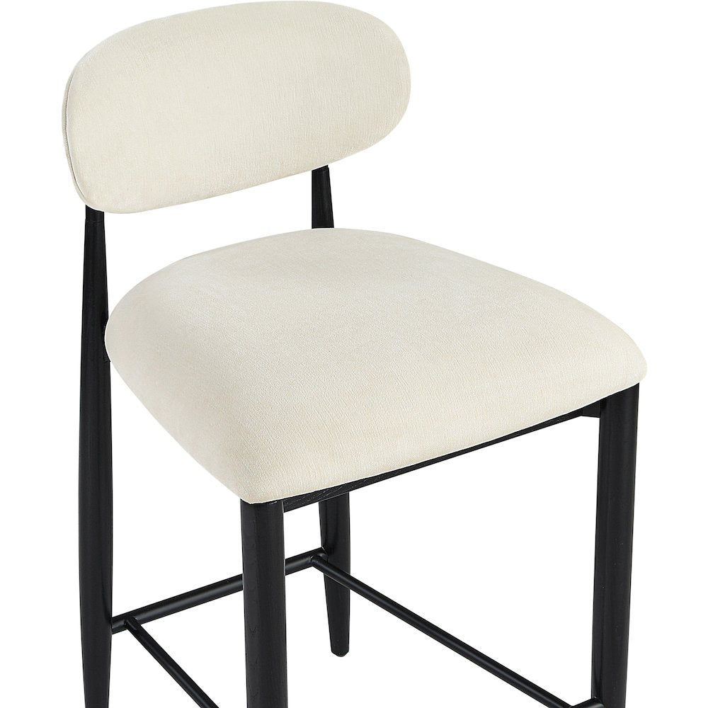 Riccio Beige Performance Fabric Upholstered Stool