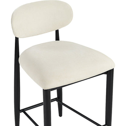 Riccio Beige Performance Fabric Upholstered Stool
