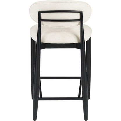 Riccio Cream Performance Fabric Upholstered Stool
