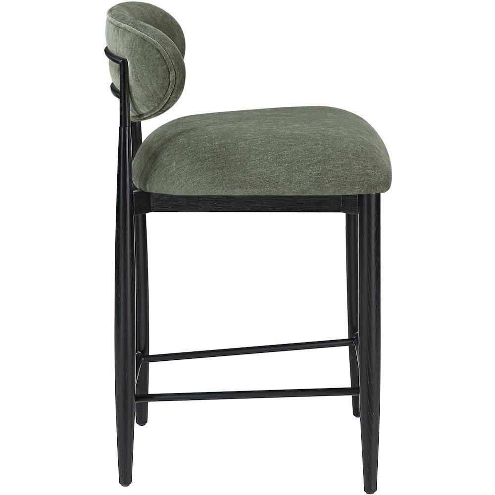 Riccio Olive Performance Fabric Upholstered Stool
