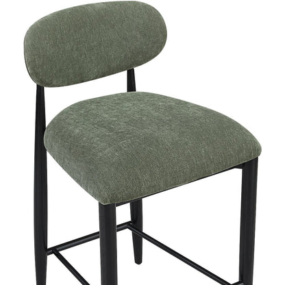 Riccio Olive Performance Fabric Upholstered Stool
