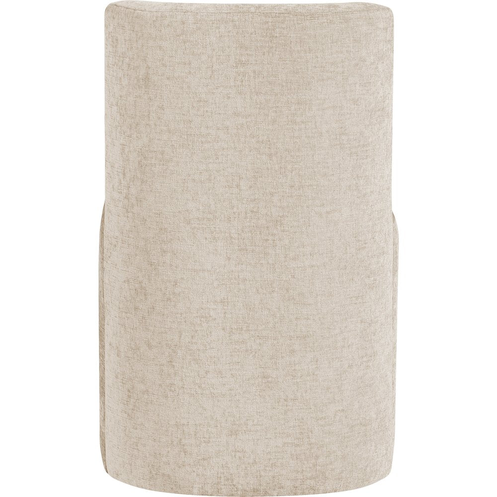 Duvina Beige Chenille Performance Fabric Upholstered Dining Chair