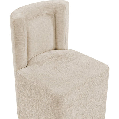 Duvina Beige Chenille Performance Fabric Upholstered Dining Chair