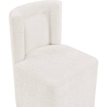 Duvina Cream Chenille Performance Fabric Upholstered Dining Chair