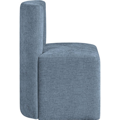 Duvina Light Blue Chenille Performance Fabric Upholstered Dining Chair