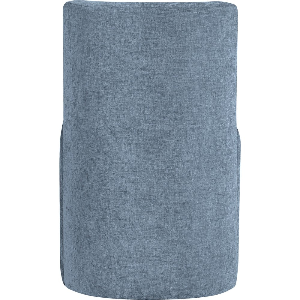 Duvina Light Blue Chenille Performance Fabric Upholstered Dining Chair