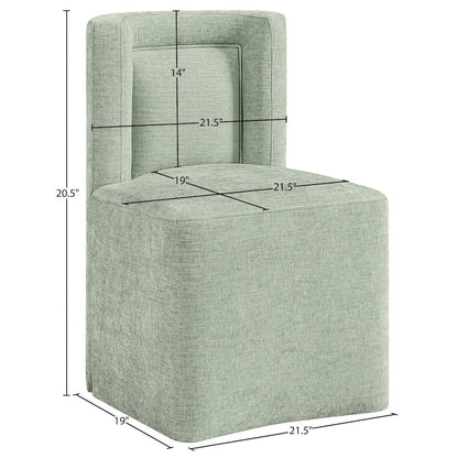 Duvina Mint Chenille Performance Fabric Upholstered Dining Chair