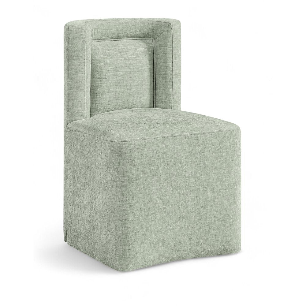 Duvina Mint Chenille Performance Fabric Upholstered Dining Chair