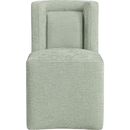 Duvina Mint Chenille Performance Fabric Upholstered Dining Chair