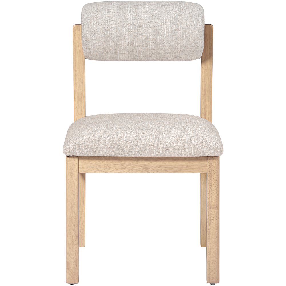 Roundhill Beige Linen Textured Fabric Upholstered Dining Chair, Set of 2