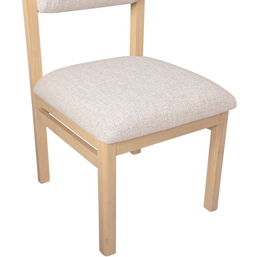 Roundhill Beige Linen Textured Fabric Upholstered Dining Chair, Set of 2