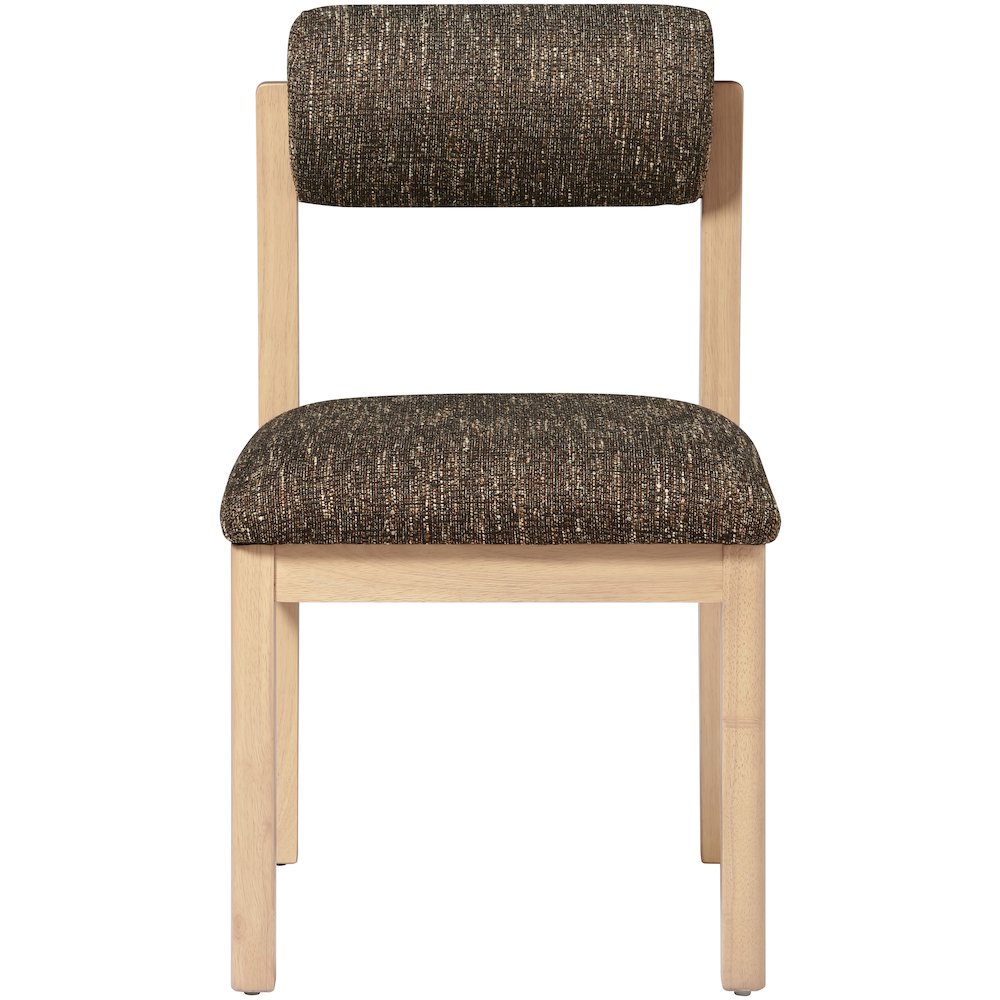 Roundhill Brown Linen Textured Fabric Upholstered Dining Chair, Set of 2