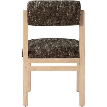 Roundhill Brown Linen Textured Fabric Upholstered Dining Chair, Set of 2