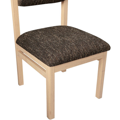 Roundhill Brown Linen Textured Fabric Upholstered Dining Chair, Set of 2