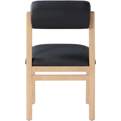 Roundhill Black Vegan Leather Upholstered Dining Chair, Set of 2