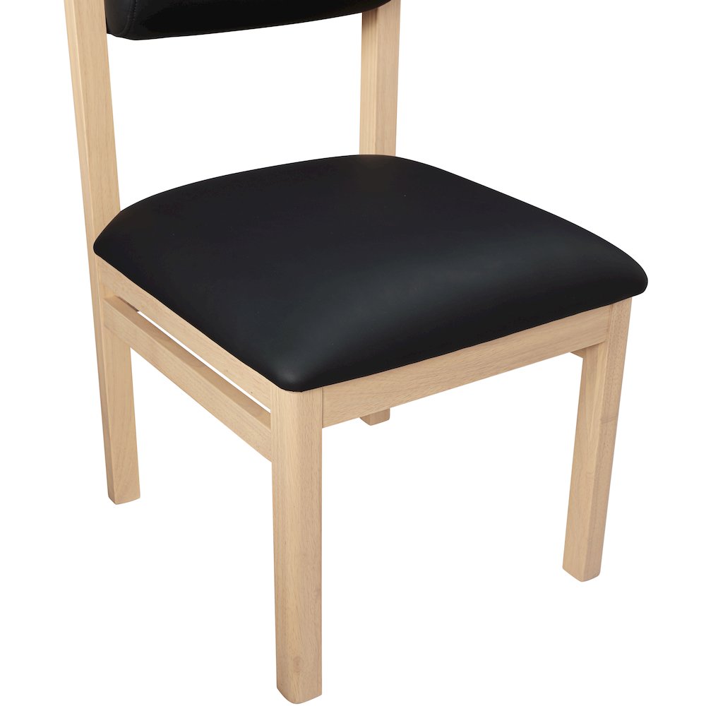 Roundhill Black Vegan Leather Upholstered Dining Chair, Set of 2