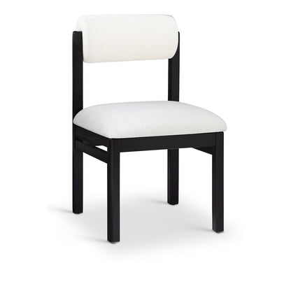 Roundhill Cream Linen Textured Fabric Upholstered Dining Chair, Set of 2