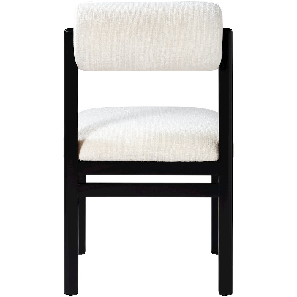 Roundhill Cream Linen Textured Fabric Upholstered Dining Chair, Set of 2