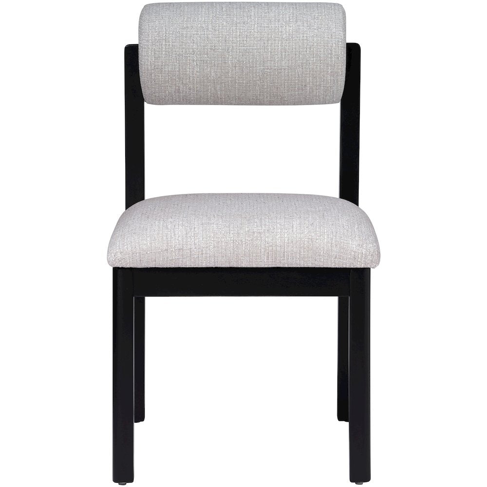 Roundhill Grey Linen Textured Fabric Upholstered Dining Chair, Set of 2