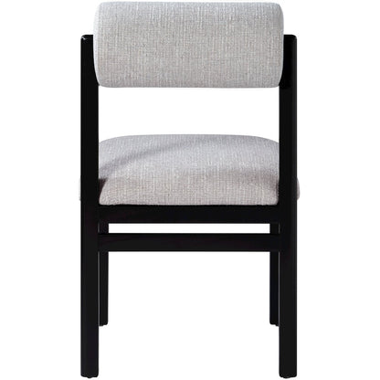Roundhill Grey Linen Textured Fabric Upholstered Dining Chair, Set of 2